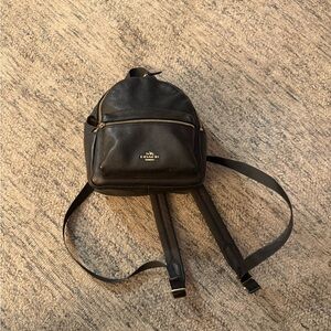 Coach Black Mini Leather Backpack